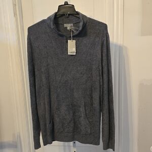 Barefoot Dreams Men's Charcoal Half-Zip Pullover Sweater